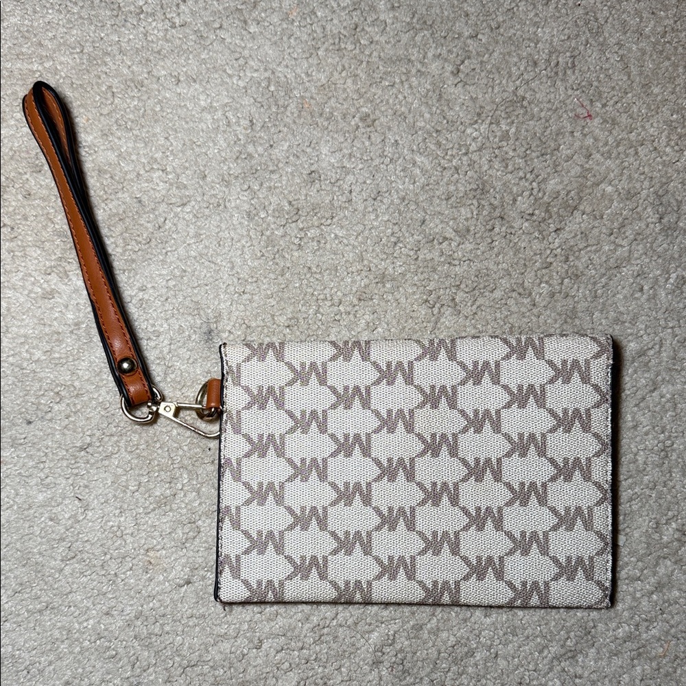 Michael Kors Beige and Brown Monogram Clutch - Picture 3 of 3